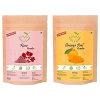 Picture of Heem & Herbs Rose and Orange Peel Powder Face Pack, 100 gm, Pack Of 2Pcs