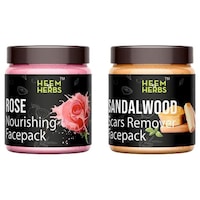 Picture of Heem & Herbs Rose and Sandalwood Face Pack, 100 gm, Pack Of 2Pcs