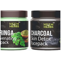 Picture of Heem & Herbs Moringa and Charcoal Face Pack, 100 gm, Pack Of 2Pcs