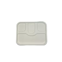 Ecozoe Bagasse LID for 4CP Meal Trays, White, Pack of 20 Pcs - Carton of 25 Packs