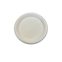 Picture of Ecozoe Bagasse Round Plate, White, 9", Pack of 20 Pcs - Carton of 25 Packs