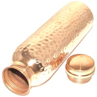 Prisha India Craft Thermos Designed Water Bottle, Copper, 900 ml