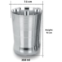Picture of Limetro Stainless Steel Glasses Set of 6, 350ml