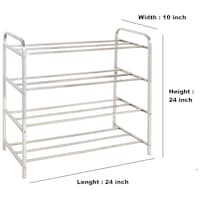 Picture of Limetro Steel Shoes Rack, Wall Mount, 12 Pair 4 Self
