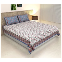 The Best Cotton Printed Bedsheet King Size, 156 GSM, Multicolor
