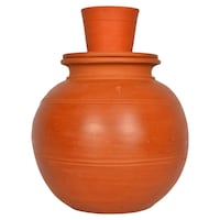 Picture of Village Decor Clay Water Pot with Glass, Brown, 6 Litre