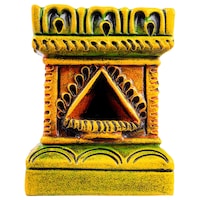 Picture of Village Decor Clay Earthen Tulasi Pot, 9x10", Multicolor