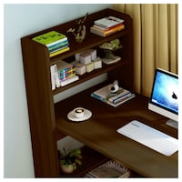 Picture of Kawachi Compact Computer Laptop Desk With 4 Shelves Storage 3 Drawers