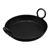Raj Iron Deep Round Cooking Pot , Black , 36.5Cm