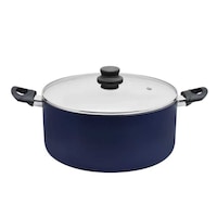 Picture of Raj Nonstick Induction Cooking Pot With Glass Lid , Blue , 20Cm