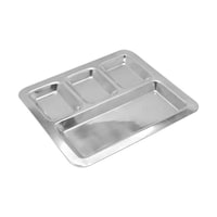 RAJ Stainless Steel Rectangle Four Compartment Round Tray