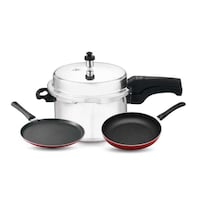Raj Aluminium Pressure Cooker & Fry Pan Set , Set Of 3 , 5L