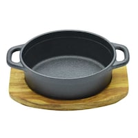 Picture of Raj Cast Iron Oval Casserole With Lid , 13 Cm