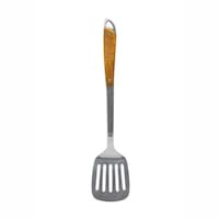 Picture of Raj Stainless Steel Slotted Turner With Wooden Handle , 55 Cm