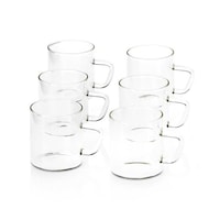Picture of Borosil Classic Glass Mug Set With Handle , 190Ml , Set Of 6