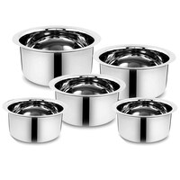 Picture of Limetro Steel Flat Base Tope without Lid, Set of 5