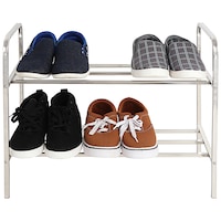 Limetro Stainless Steel 2 Layer Shoe Rack with Wheels