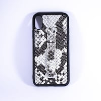 iSAFE Signature Snake Leather Ring Back Case for iPhone XS, White, Box of 10 Pieces