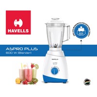Havells Aspro Plus Blender, 600W, 220V, 50Hz, Blue