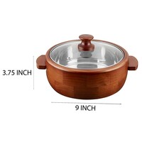 Picture of Sarangware Kitchen Wooden Outside and Steel Inside Casserole, 12191 C