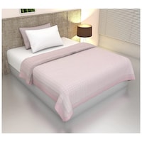 The Best Cotton Printed Blanket Twin Size, 400 GSM, Light Pink