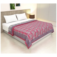 The Best Cotton Printed Blanket King Size, 400 GSM, Pink