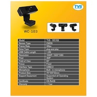 Picture of TVS HD Webcam, WC-103, 1080pixel