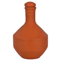 Picture of Village Decor Clay Bottle with Clay Lid, Brown, 1 Litre