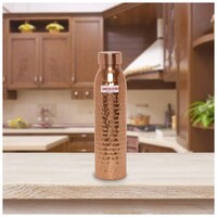 Picture of Limetro Steel Copper Water Bottle, Hammered Design, 1000ml