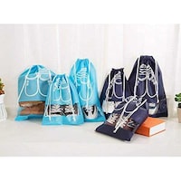 Rag & Sak Unisex Portable Travel Shoe Bag, Navy Blue, 10Pcs