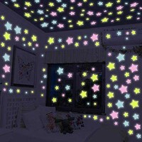 Picture of Rag & Sak 3D Stars Glow In The Dark Wall Stickers, Multicolour, 100Pcs
