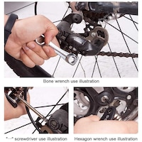 Sahoo Bicycle 16 In 1 Multi Tool Maintenance Kit With Bag Set, Black