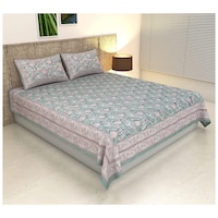 The Best Cotton Printed Bedsheet King Size, 156 GSM, Multicolor