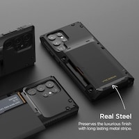 VRS Design Damda Glide Pro Case for Samsung Galaxy S22 Ultra, Black