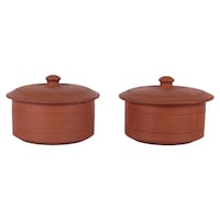 Picture of Village Decor Terracotta Clay Curd Pot, 0.5 Litre, Brown, 2 Pieces