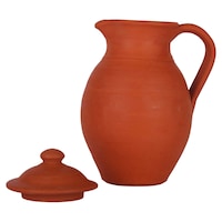 Picture of Village Decor Handmade Terracotta Clay Classic Water Jug, Brown, 1.5 Litre