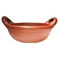 Picture of Village Decor Handmade Clay Cooking Kadai, 2.5 Litre, Brown