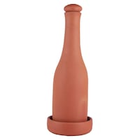 Picture of Village Decor Clay Water Bottle with Tray, Brown, 1 Litre