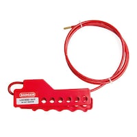 Loto-Lok 8 Padlock Holes Cable Lockout, Red, Cl-Sqcl-1.5Mr