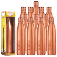 Picture of Dr. Copper Seamless Copper Bottle with Leak Proof Cap, 1 Litre, Set of 12