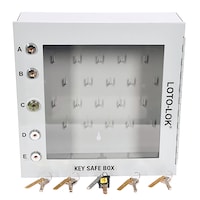 Loto-lok Steel Key Safe Box with 28 Hooks, Grey