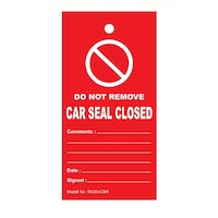 PVC Car Seal Closed Tag with Metal Eyelet, Red