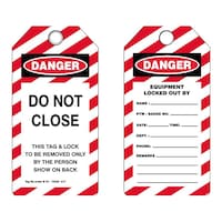 Do Not Close' PVC Danger Tags with Metal Eyelet, 160mm - Pack of 25pcs