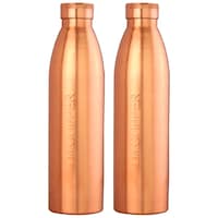 Picture of Dr. Copper Seam Less Copper Water Bottle, 1 Litre, Set of 2