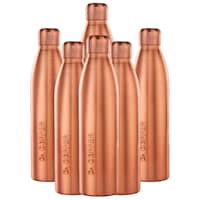 Picture of Dr. Copper Seamless Copper Bottle with Leak Proof Cap, 1 Litre, Set of 6