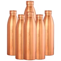 Picture of Dr. Copper Seam Less Copper Water Bottle, 1 Litre, Set of 6