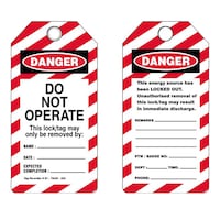Do Not Operate' PVC Danger Tags with Metal Eyelet, 160mm - Pack of 25pcs
