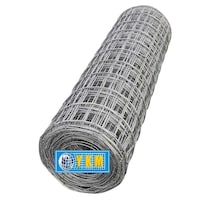 Ykm Galvanised Welded Wire Mesh, 15M, Silver, 1.2 x 15m