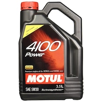 Picture of Motul 4100 Power SAE 5W30API SM/CF Semi Synthetic Engine Oil For Cars, 3.5L
