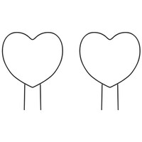 Picture of Ecofynd Heart Shaped Iron Garden Trellis, Black, Set of 2